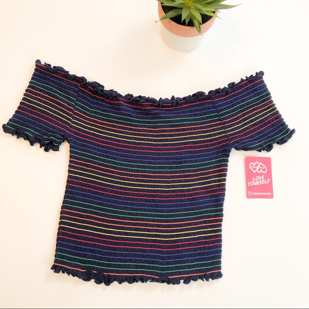 Stretchy off the shoulder cropped top